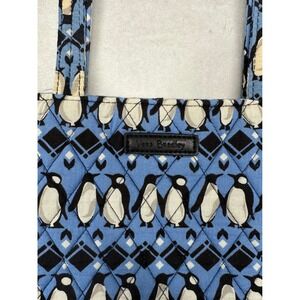 Vera Bradley Quilted Tote Bag Blue Penguin Pattern
